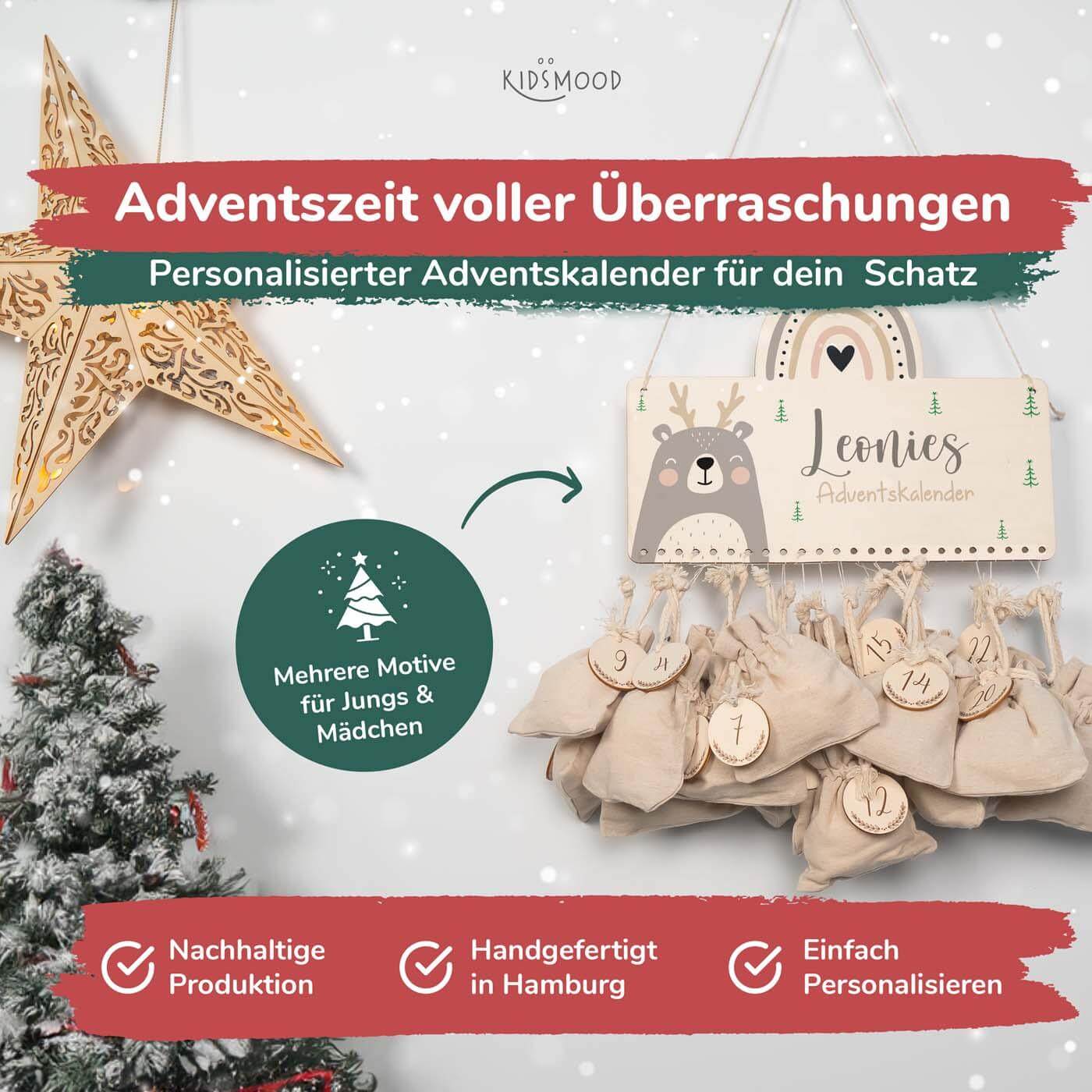 Personalisierte Adventskalender Regenbogen