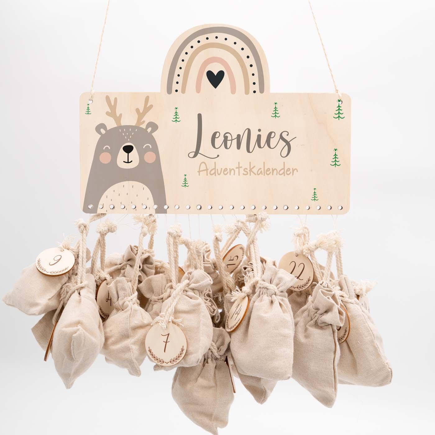 rainbow advent calendar with custom name