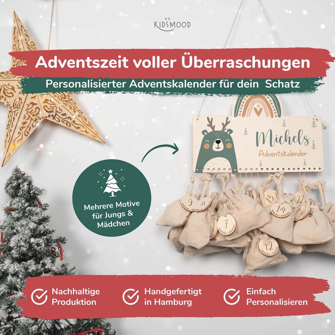 Personalisierte Adventskalender Regenbogen