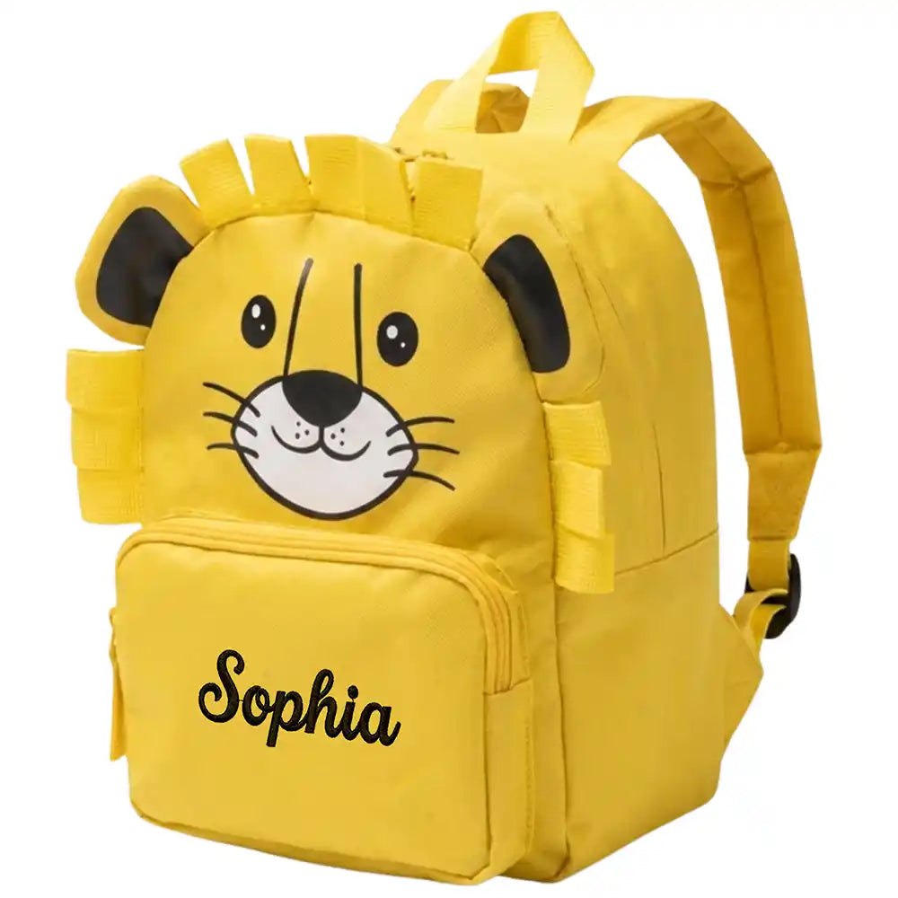 Personalisierter Kinderrucksack Löwe, AuĂentasche mit ReiĂverschluss