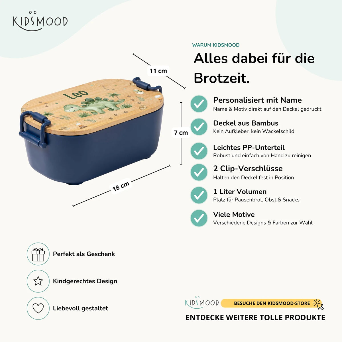 Brotdose Kinder personalisiert, Dinosaurier