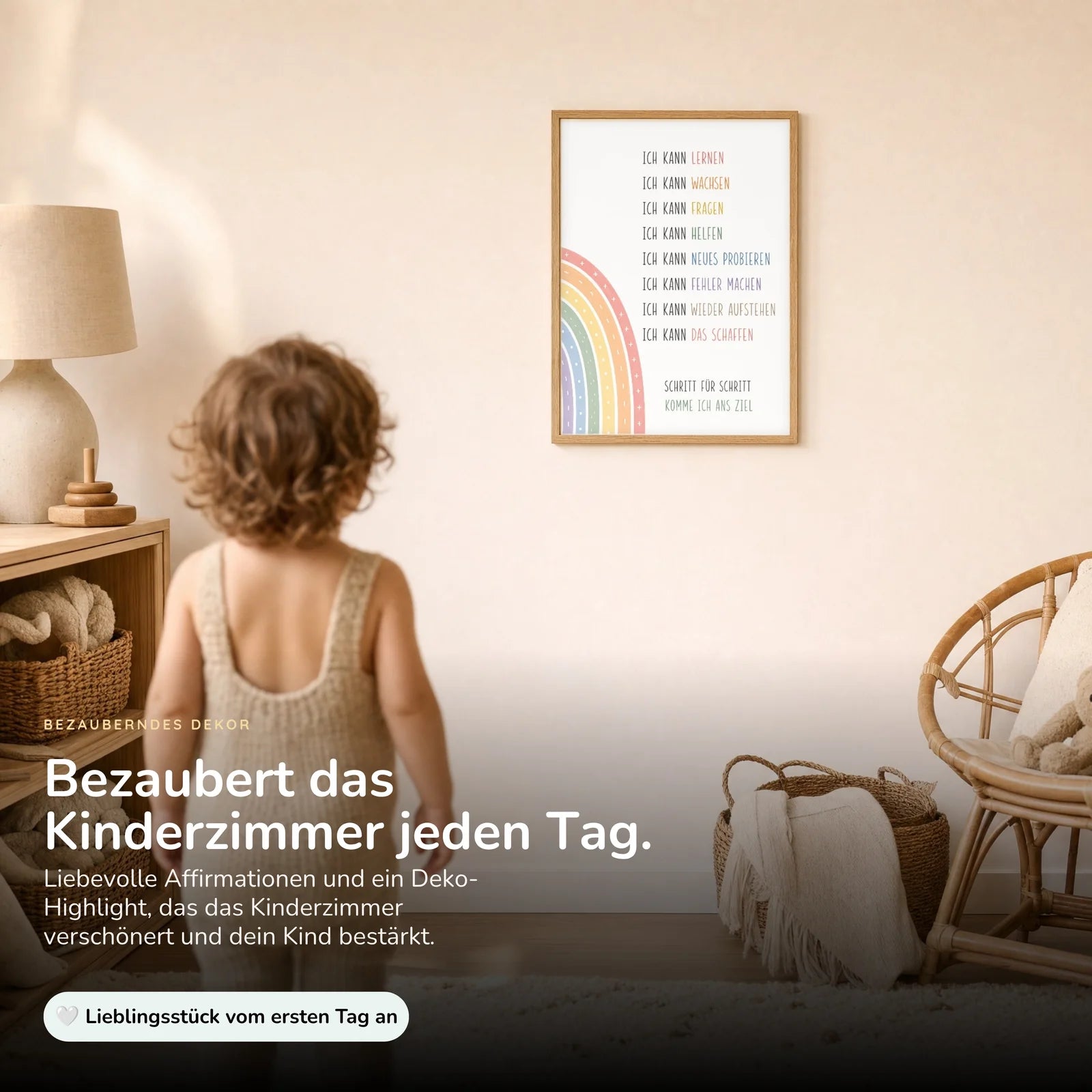 Affirmationsposter Kinderzimmer Minimal Ich kann, im Kinderzimmer an der Wand