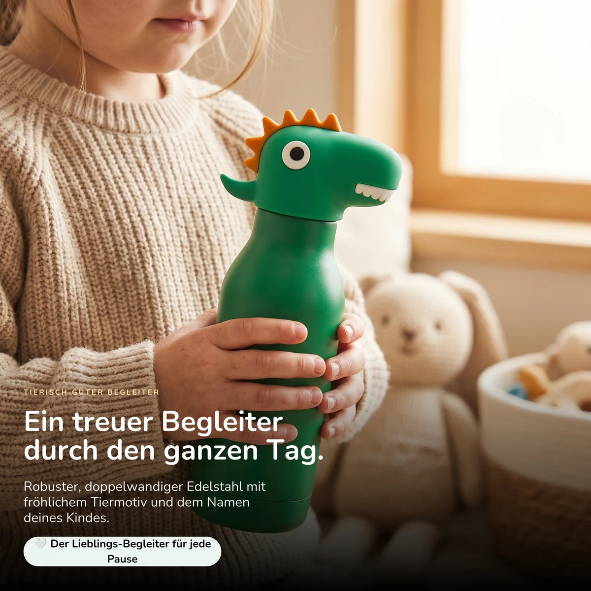 Personalisierte Trinkflasche Kinder Dino – 450 ml