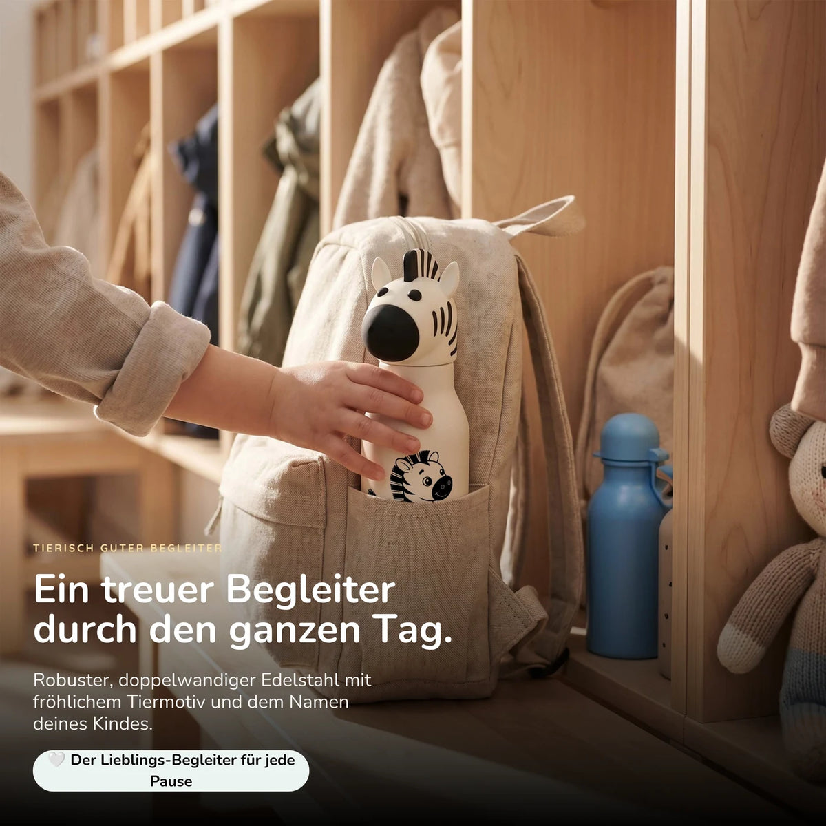 Personalisierte Trinkflasche Kinder Zebra – 450 ml