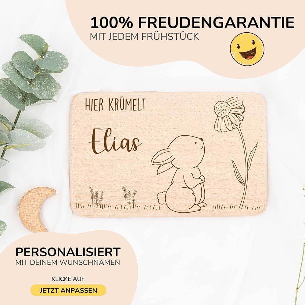 frühstücksbrettchen mit personalisiertem motiv und namen