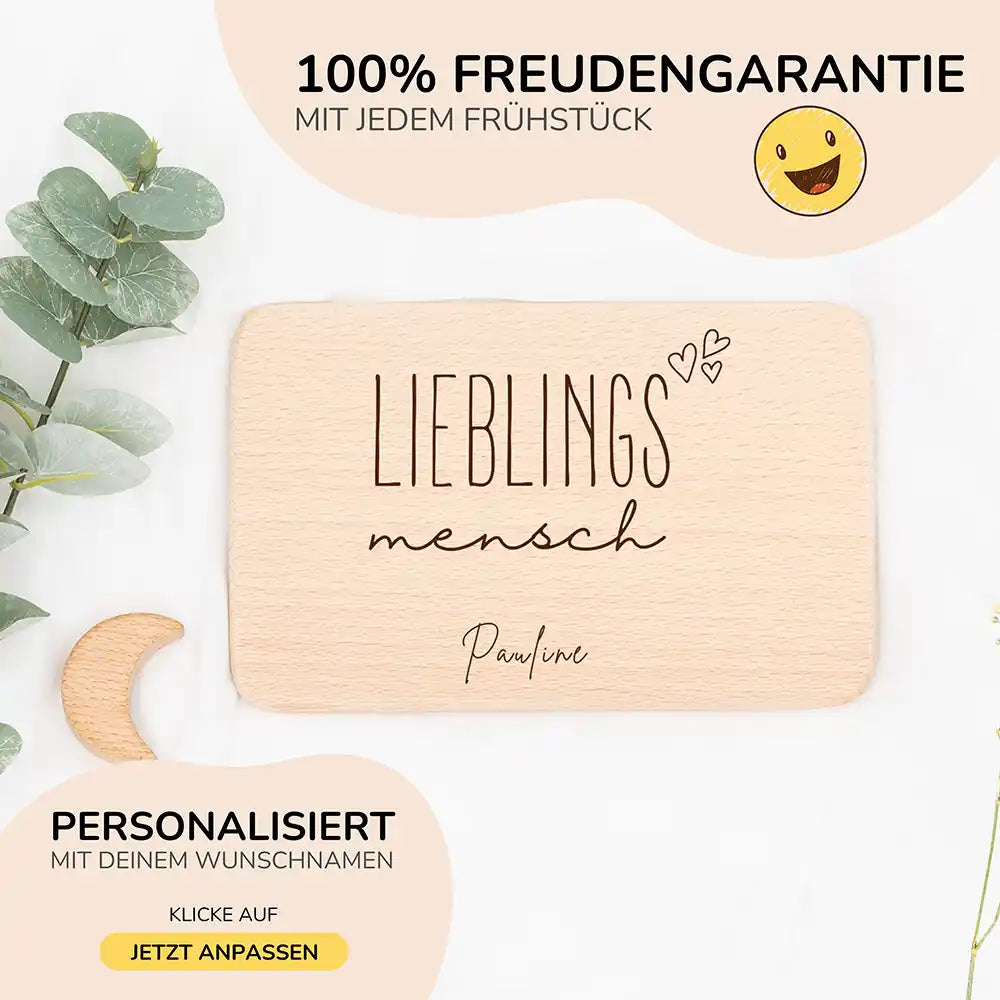 Frühstücksbrettchen Holz Lieblingsmensch Papa mit Gravur - Geschenk Vatertag