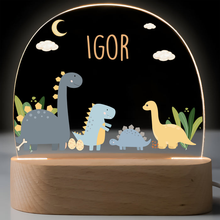 Nachtlicht Kinder personalisiert - Süße Dinosaurier