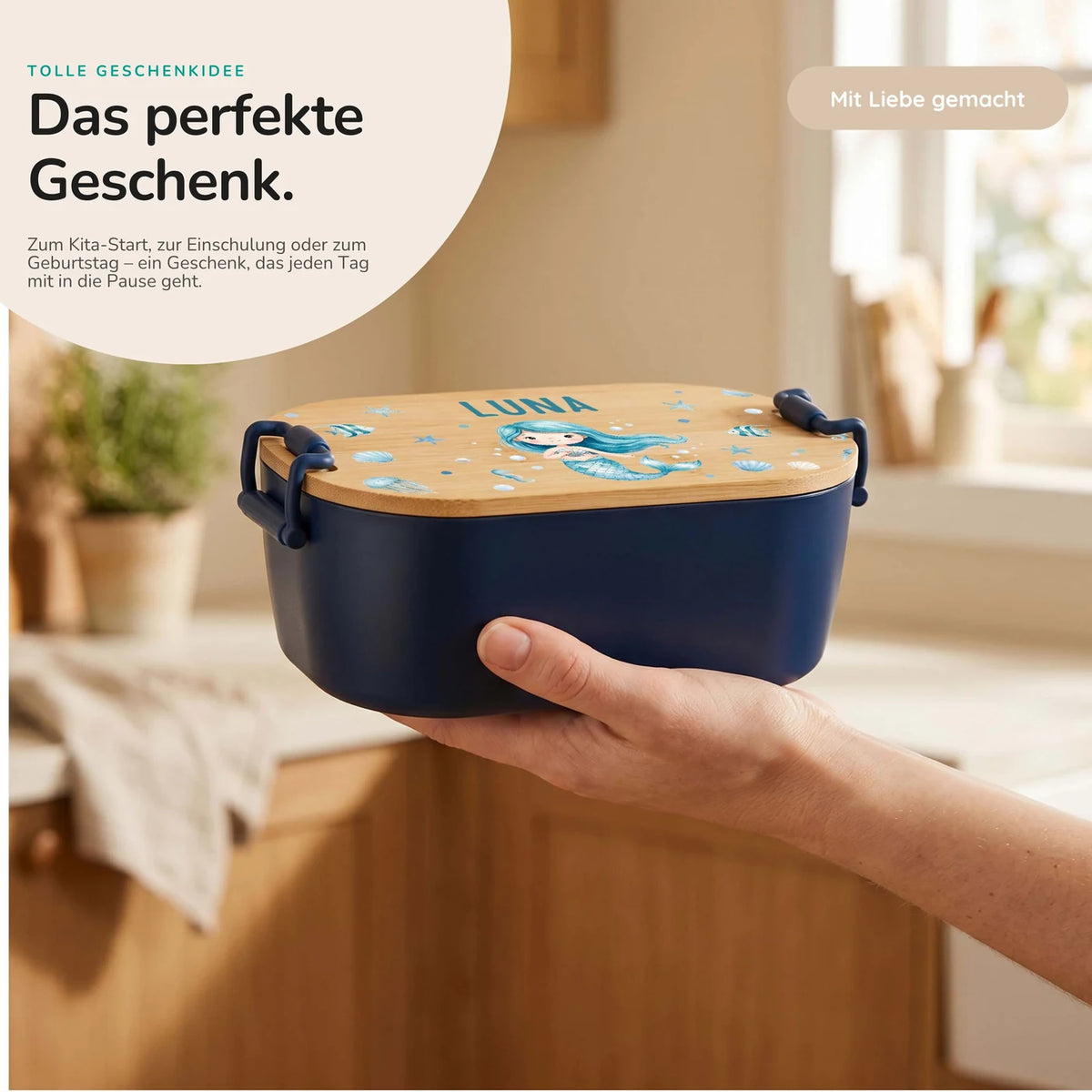 Brotdose Kinder personalisiert, Meerjungfrau