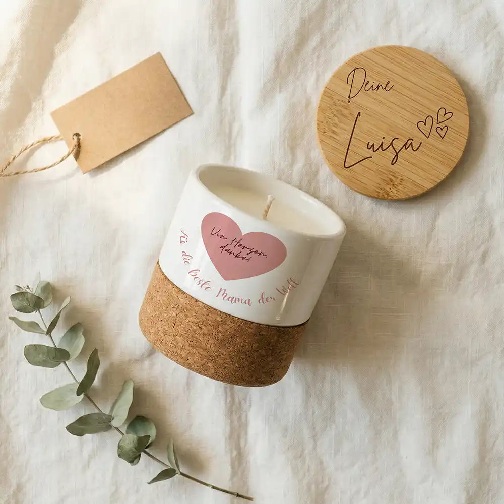 Duftkerze Vanille Keramik Von Herzen Danke – Wohnzimmer-Lifestyle mit Vanille