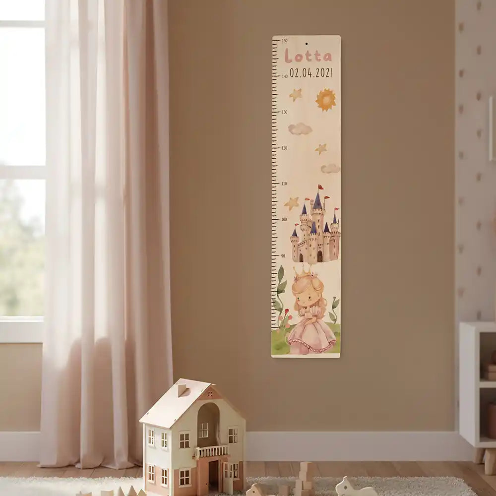 Messlatte Kinder Holz & Aluverbund - Prinzessin im Schloss