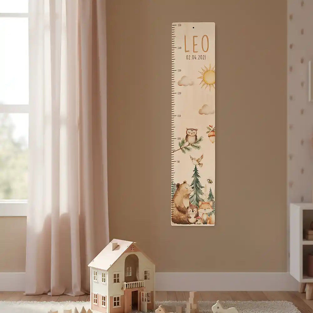 Messlatte Kinder Holz & Aluverbund - Bärfamilie