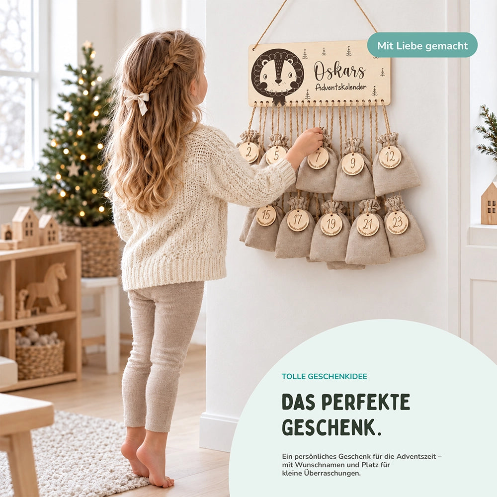Adventskalender Kinder - Löwe Gravur