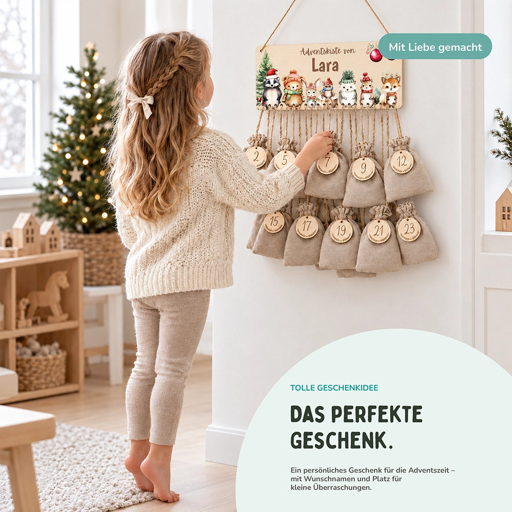 Personalisierbarer Adventskalender farbig - Weihnachtliche Stimmung