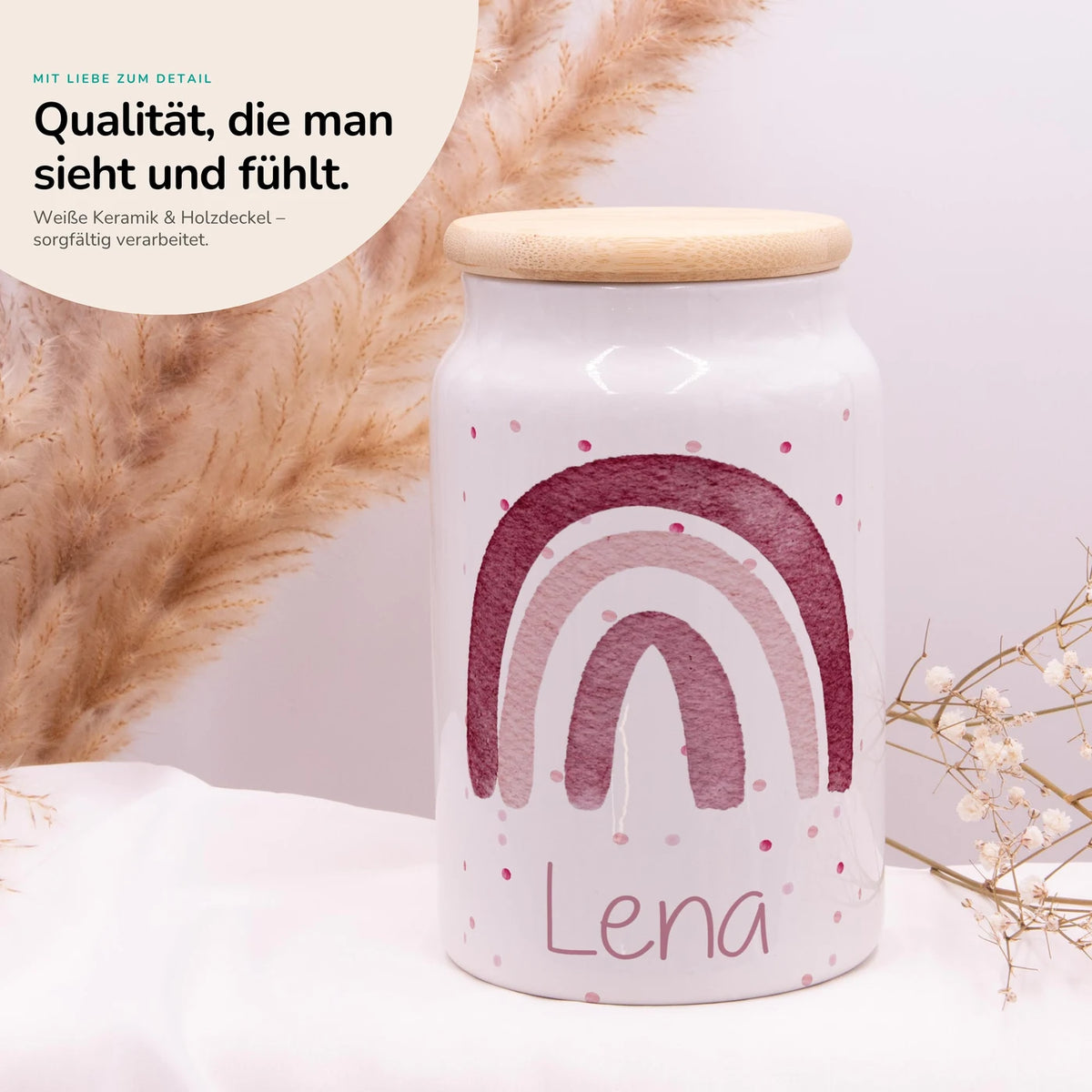 Personalisierbare Keksdose mit Name - - Regenbogen