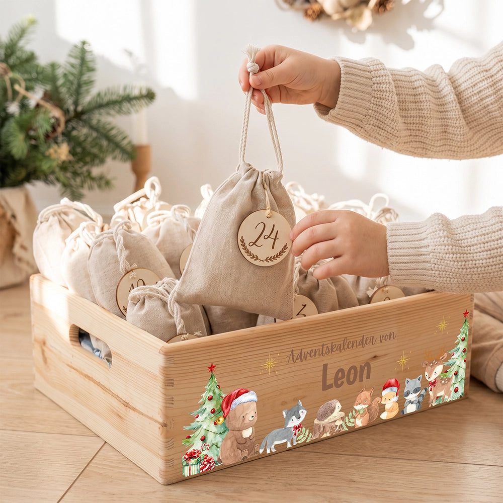 Personalisierter Adventskalender zum BefĂĽllen - Niedliche Waldtiere