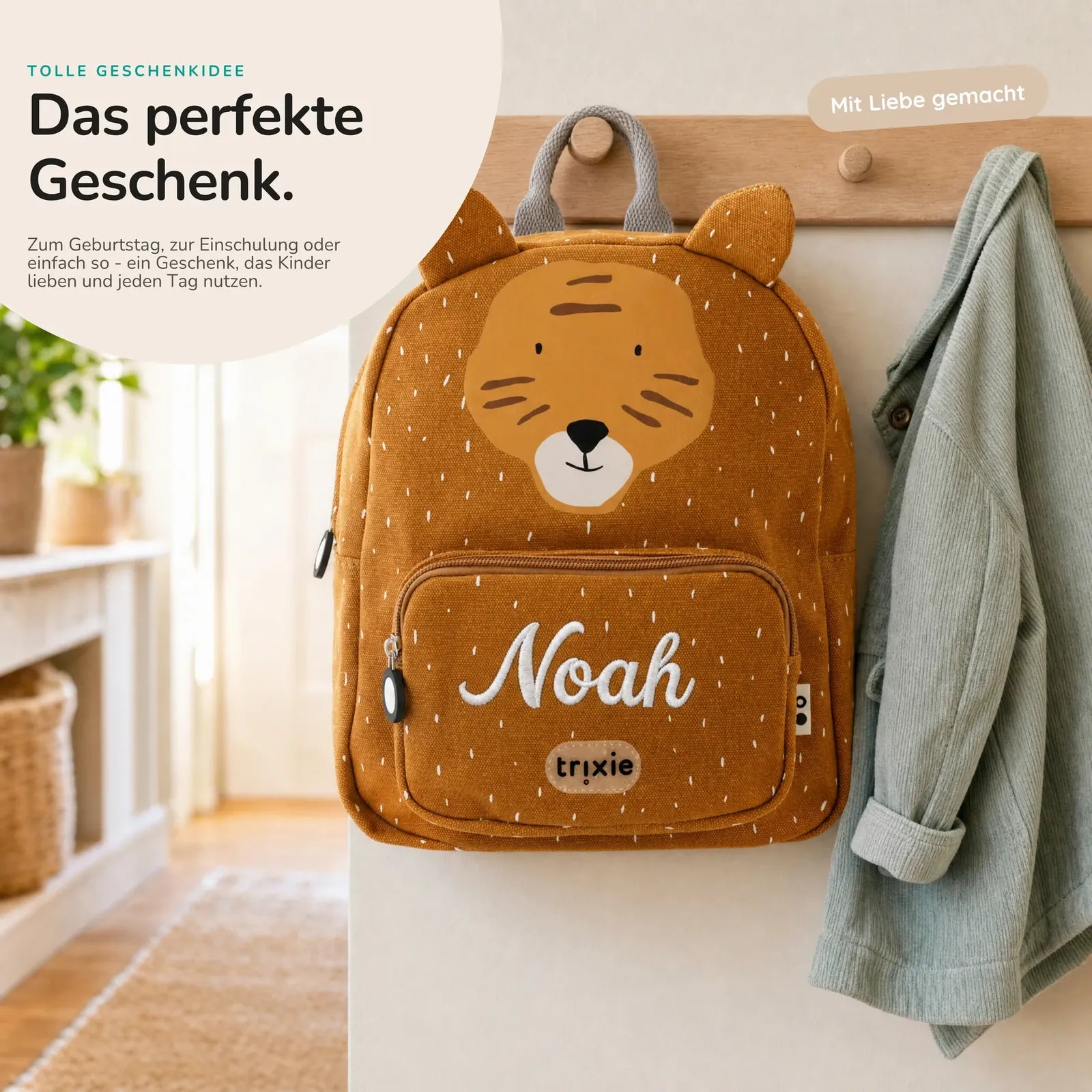 Trixie Kindergartenrucksack Tiger, zwei Größen Klein und Groß