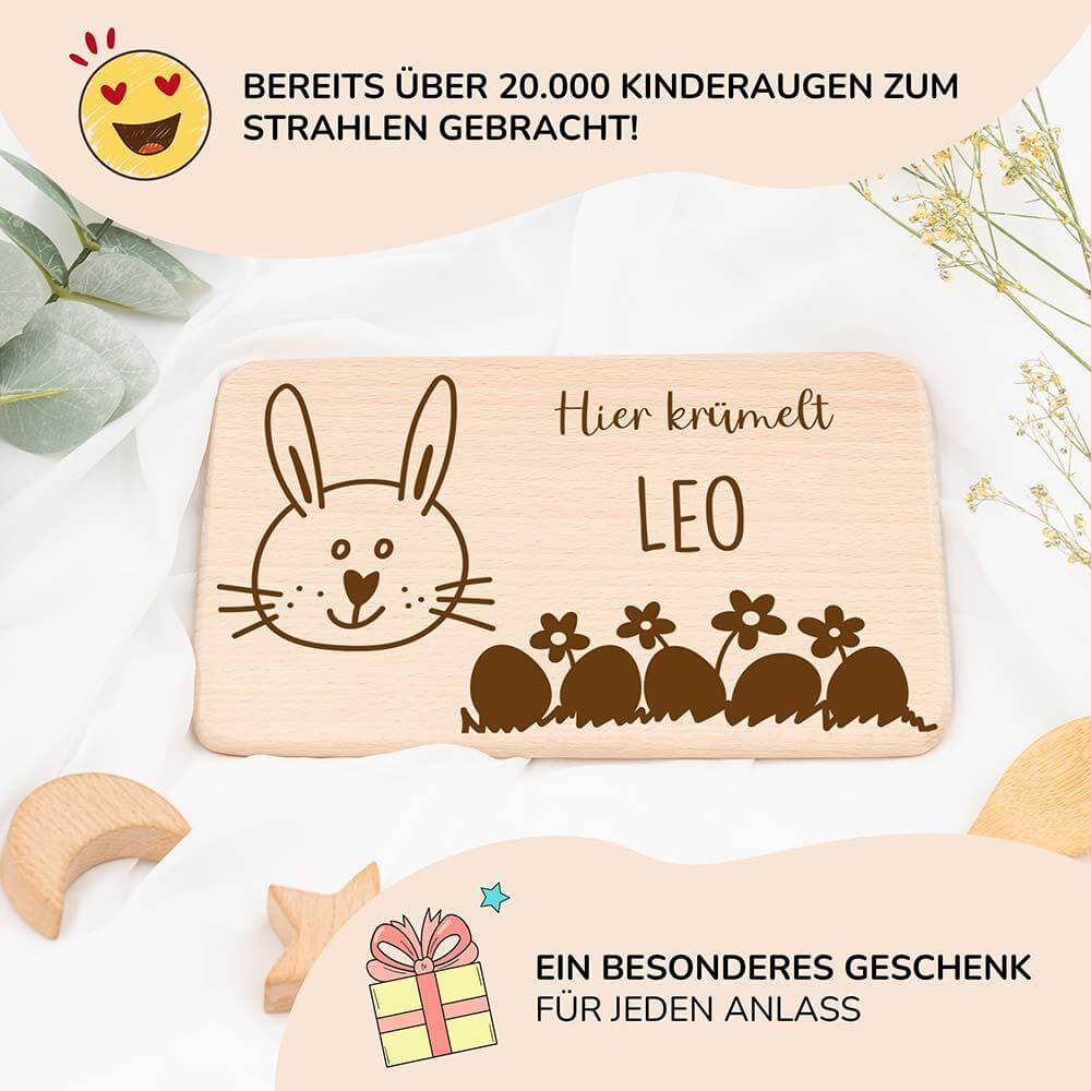 frühstücksbrettchen mit personalisiertem motiv und namen