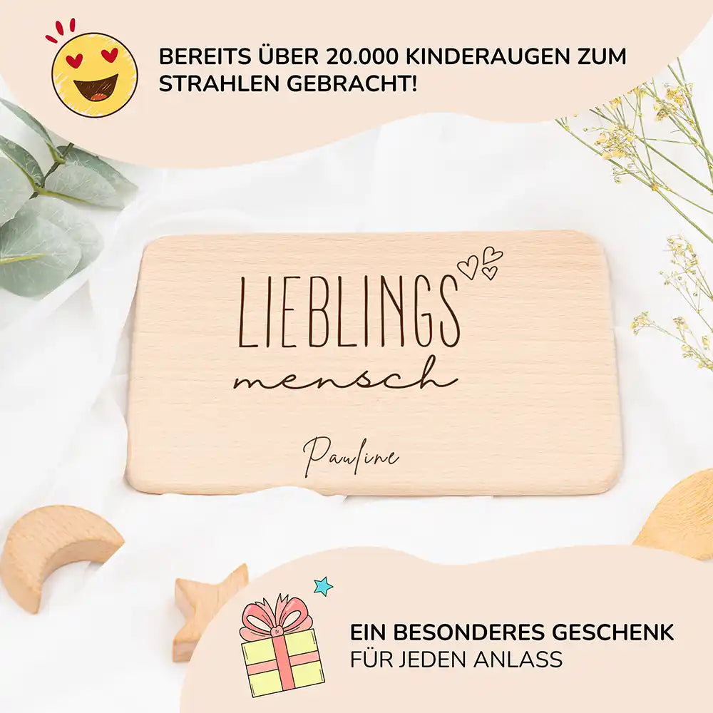 Frühstücksbrettchen Holz Lieblingsmensch Papa mit Gravur - Geschenk Vatertag