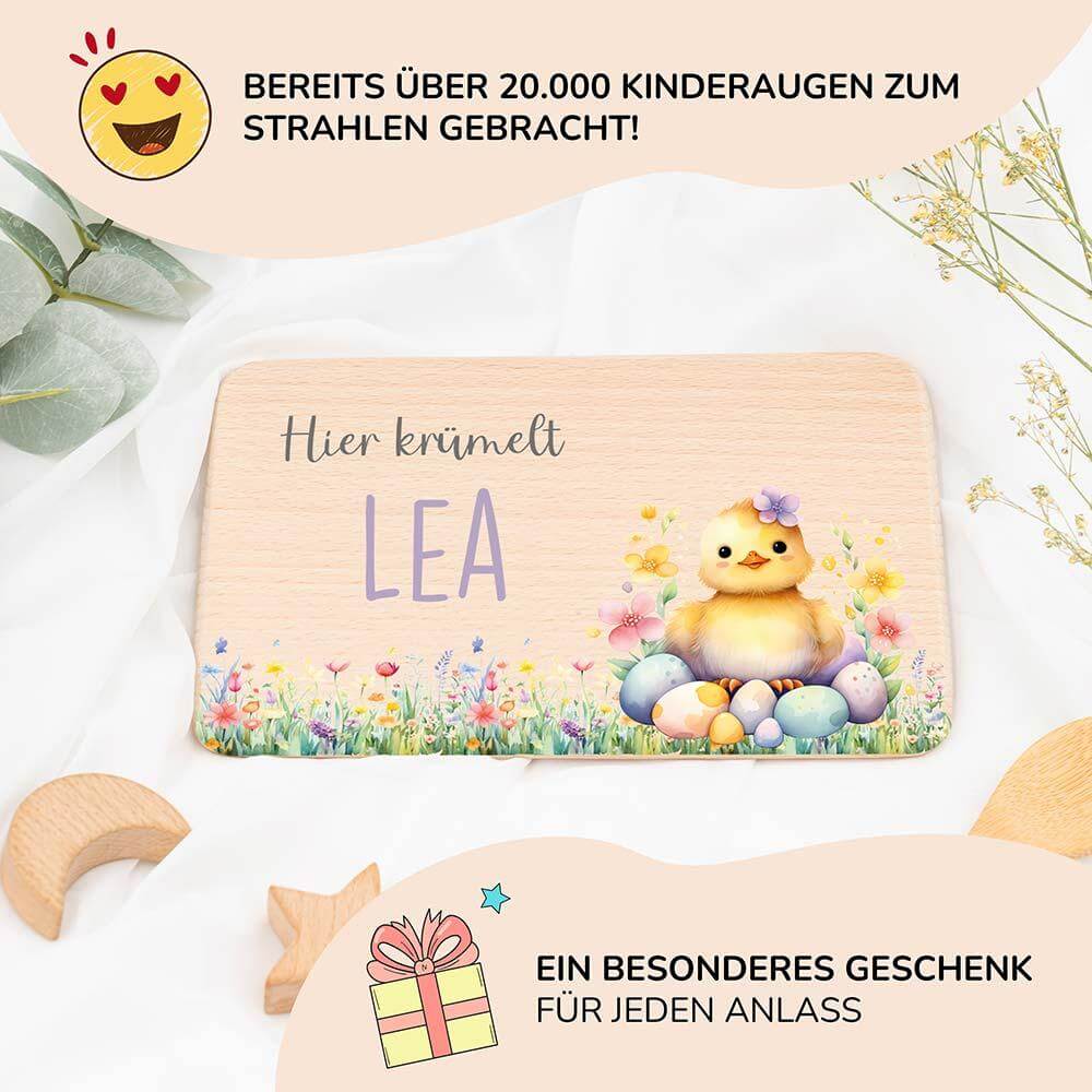 frühstücksbrettchen mit personalisiertem motiv und namen