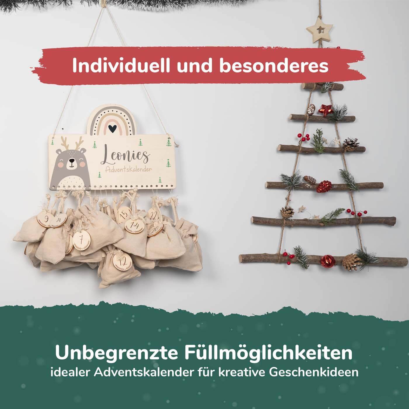 high-quality personalized rainbow advent calendar