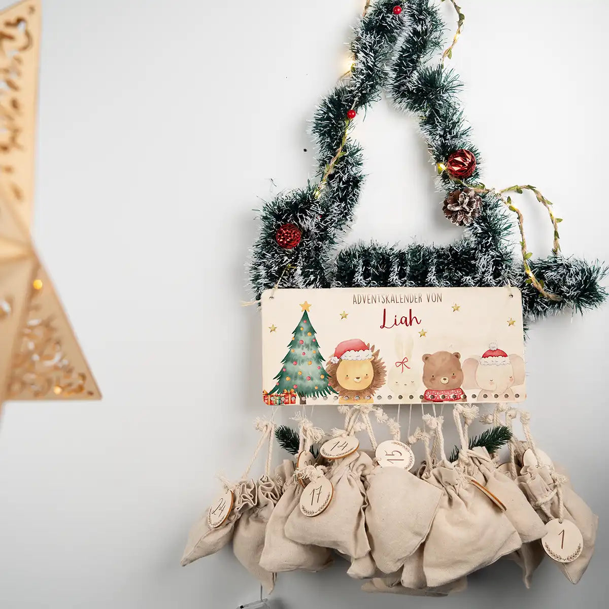 Personalisierbarer Adventskalender farbig - Weihnachten