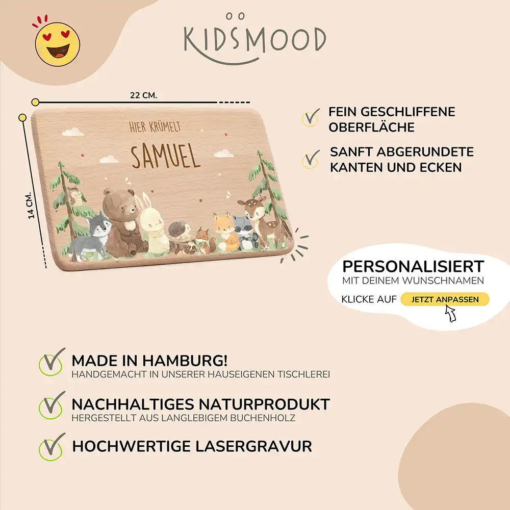 Kleinkind Frühstück-Starterset: Frühstücksbrettchen mit Tasse