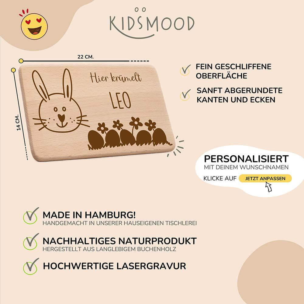 detailansicht der gravur auf dem frühstücksbrettchen