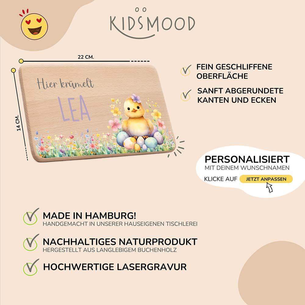 detailansicht der gravur auf dem frühstücksbrettchen