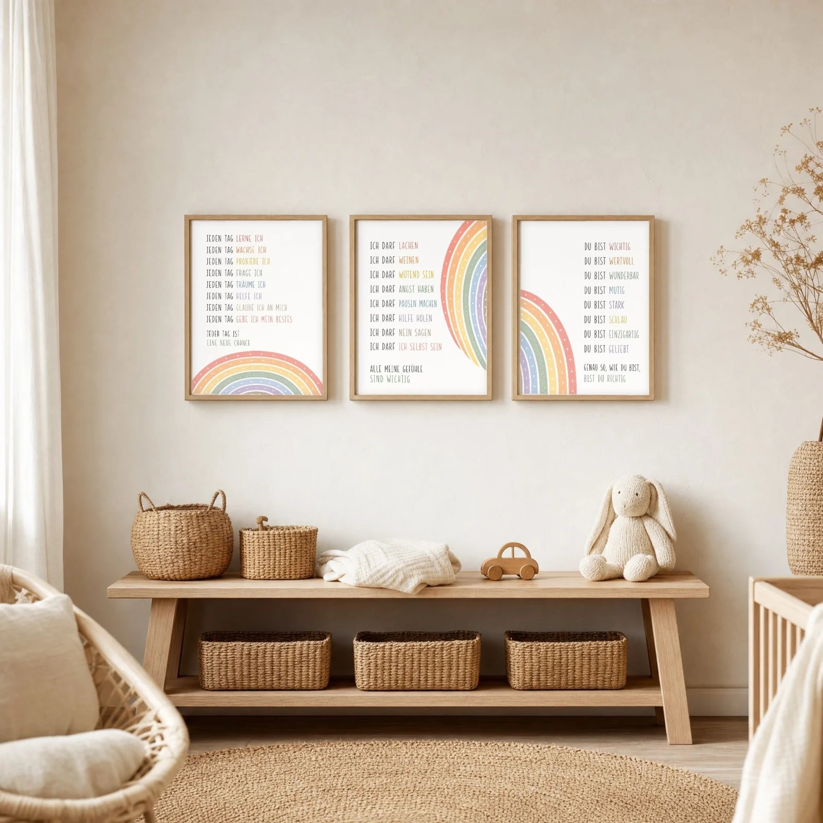 Affirmationsposter Kinderzimmer Minimal Ich darf, im Jungenzimmer