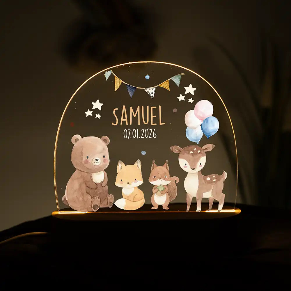 Nachtlicht Kinder personalisiert - Herzliche Tierfreunde