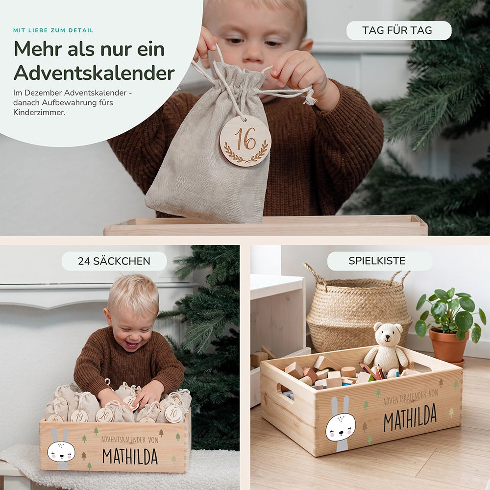Personalisierter Adventskalender zum Befüllen - Winterhase