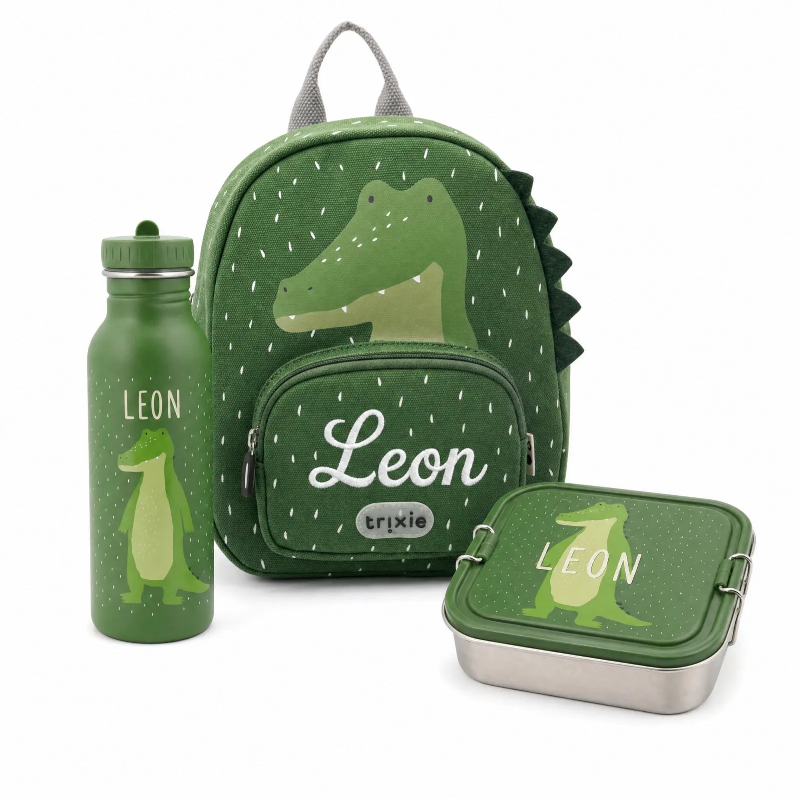 Trixie Kindergarten Set Krokodil, personalisiertes Set im Tiermotiv