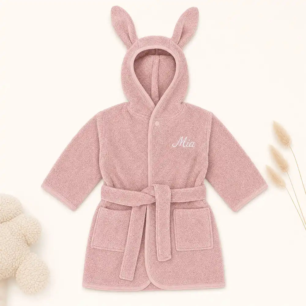 Kinderbademantel mit Namen Jollein Rose, kuscheliges Lieblingsstück zur Erstausstattung