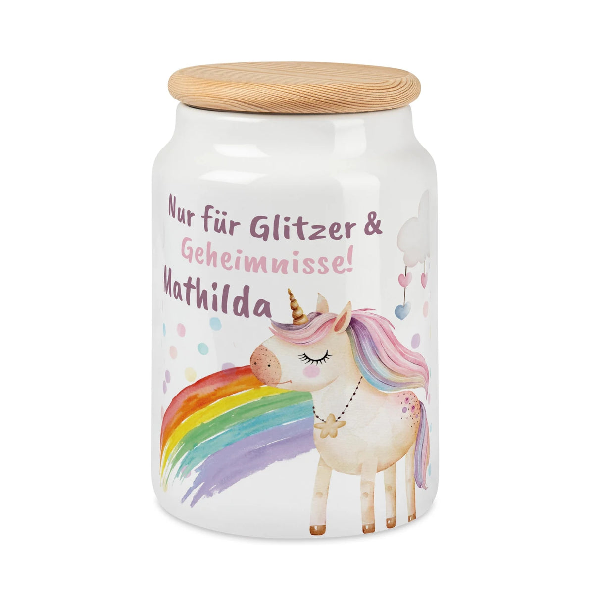 Personalisierbare Keksdose mit Name - Einhorn