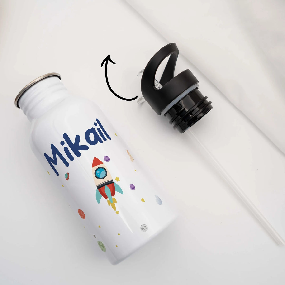 Trinkflasche Kinder Edelstahl - Weltraumrakete