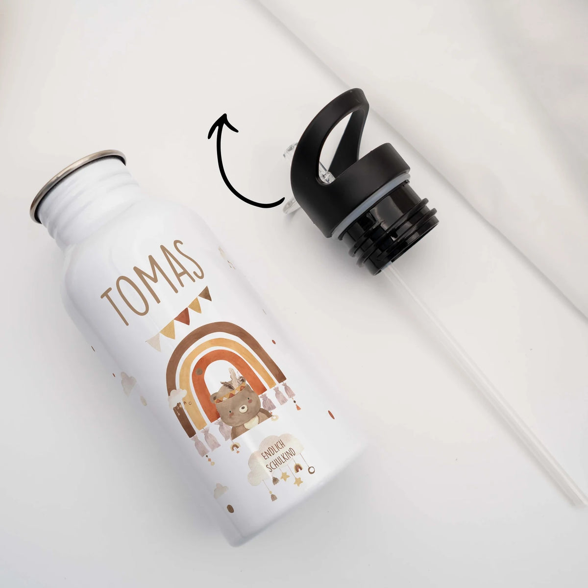 Trinkflasche Kinder Edelstahl - Boho BĂ€r