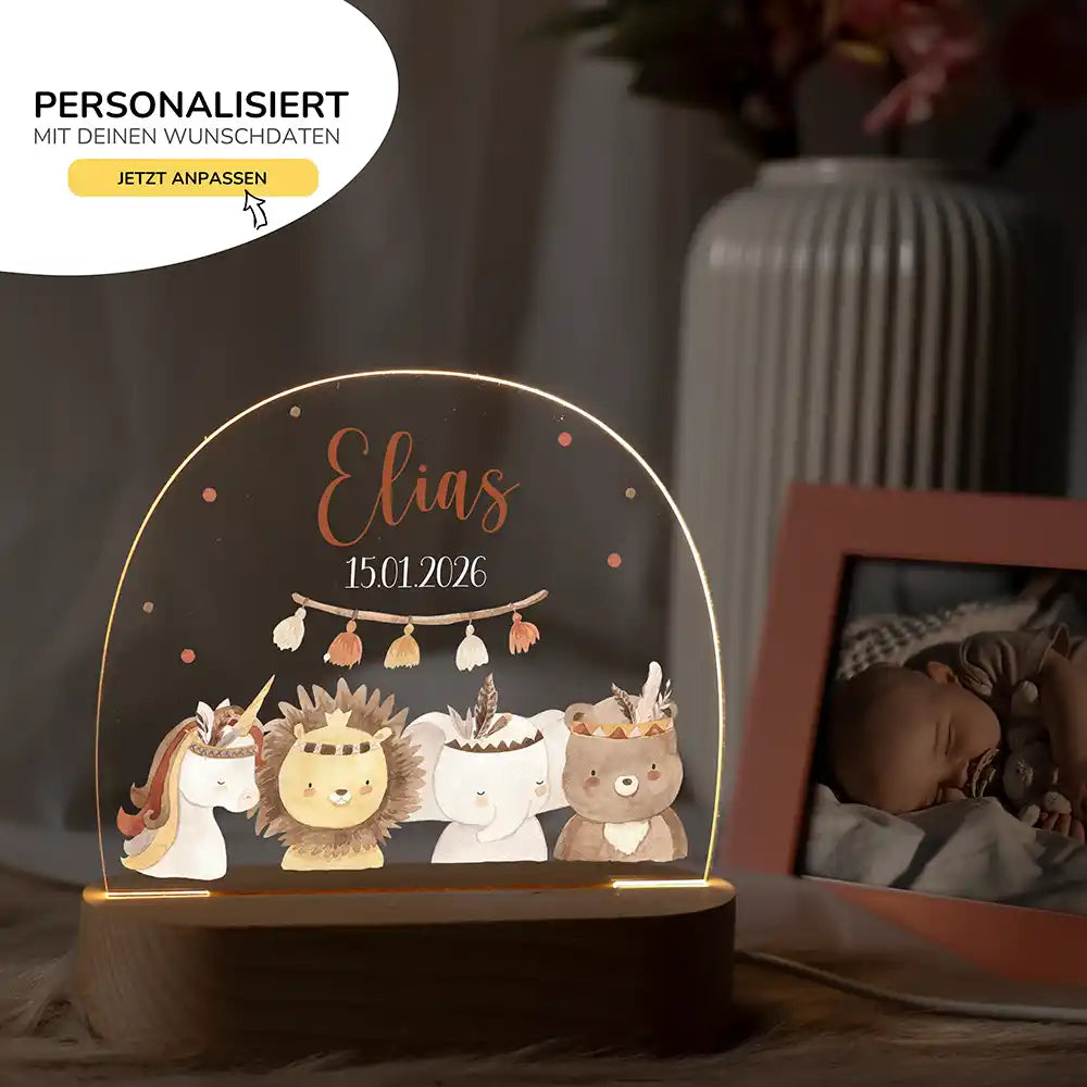 Kinderzimmer Bundle Tonieregal und Nachtlicht - Bär mit Löwe