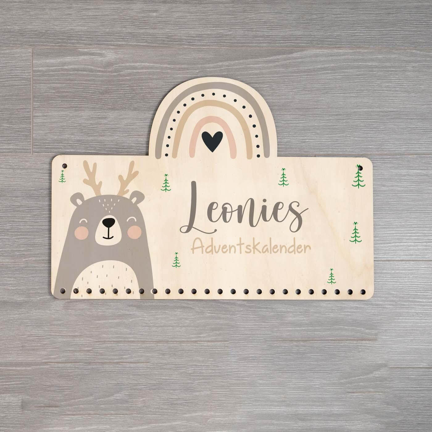 personalized advent calendar with rainbow engraving