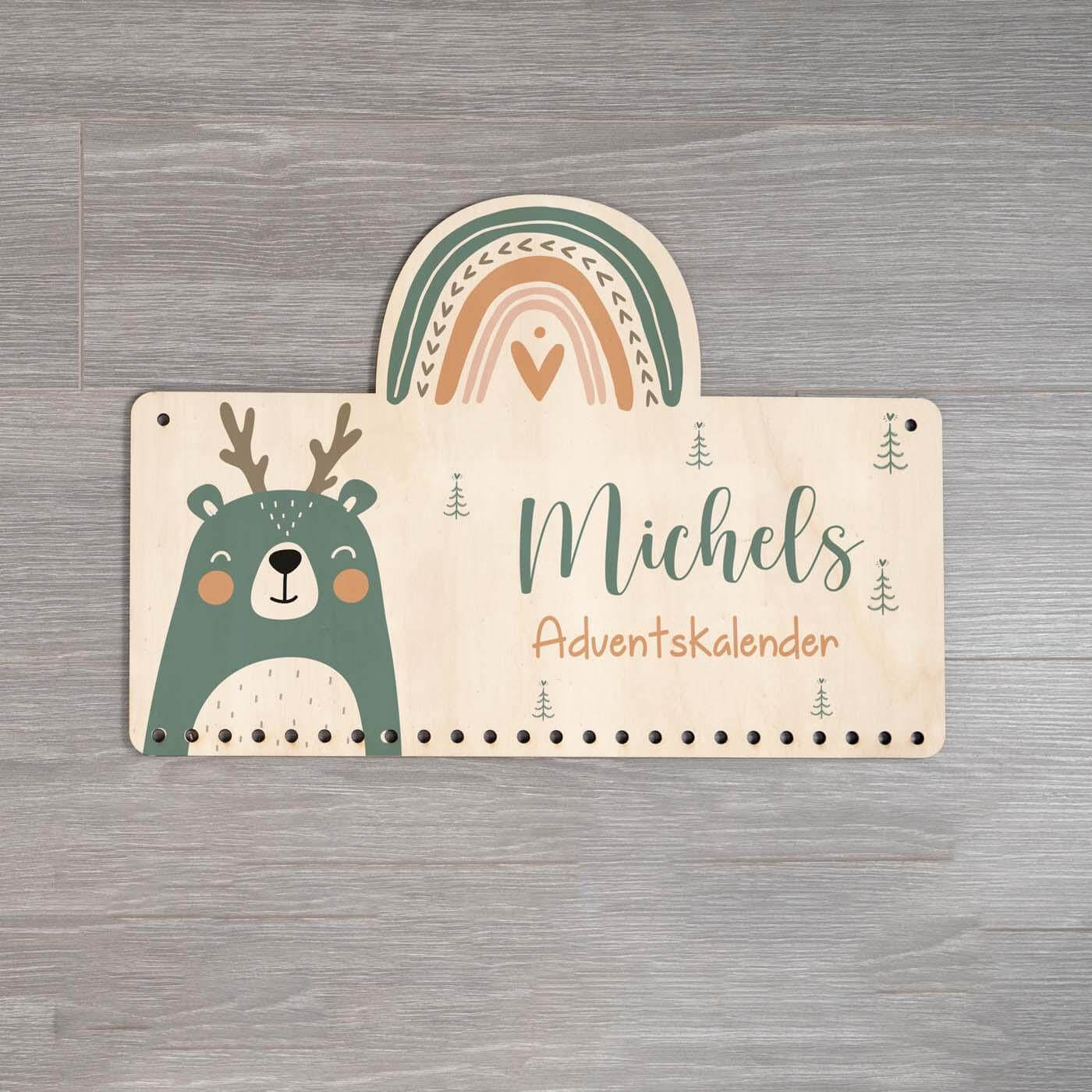 rainbow advent calendar with custom name