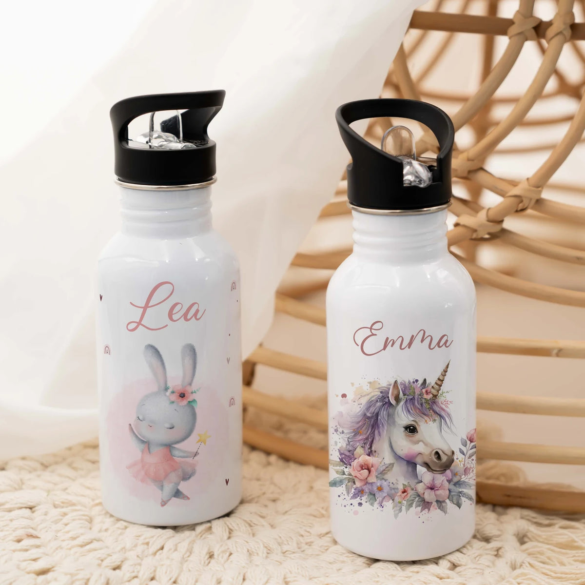 Trinkflasche Kinder Edelstahl - Zauberhase