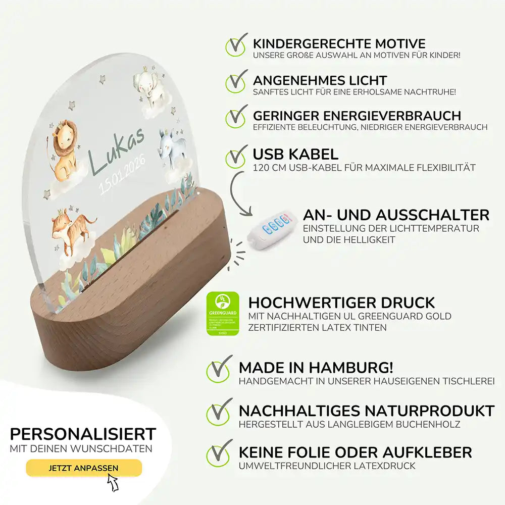 Kinderzimmer Bundle Tonieregal und Nachtlicht - Safari