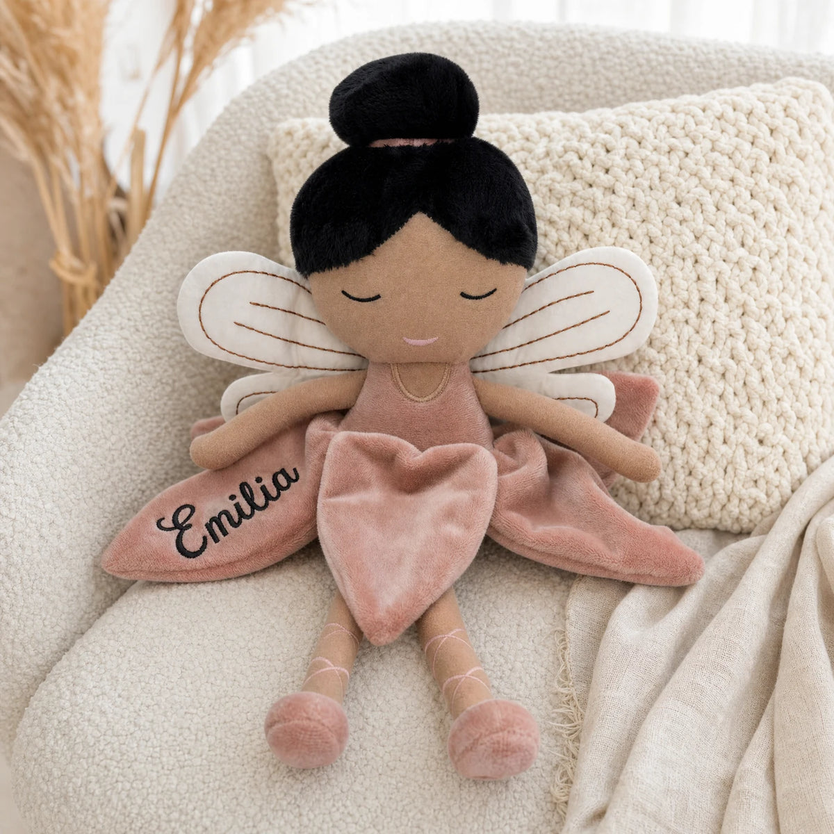 Jollein Stoffpuppe Fee Rosé, Kuschelpuppe im Kinderzimmer