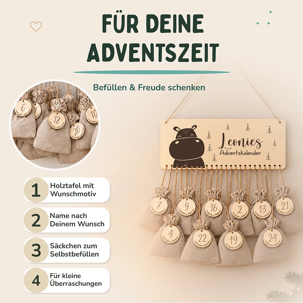 Adventskalender Kinder - Nilpferd