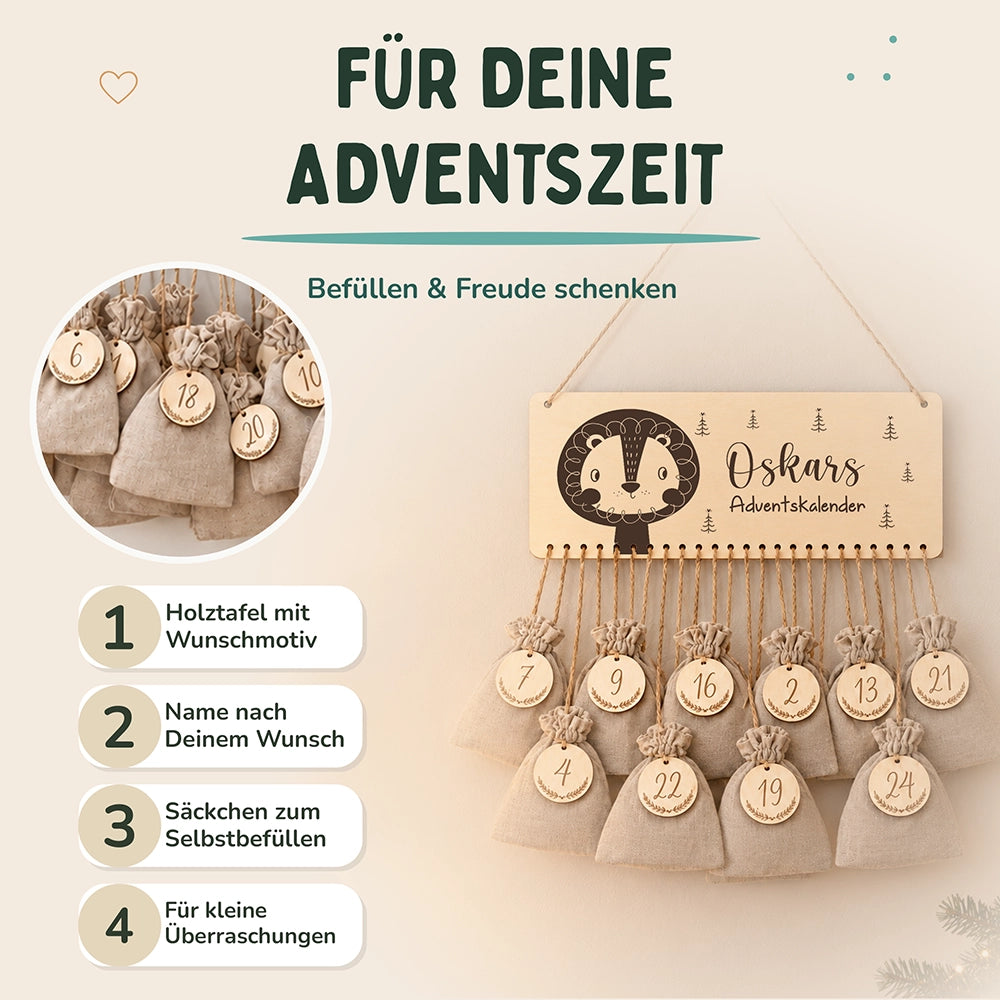 Adventskalender Kinder - Löwe Gravur