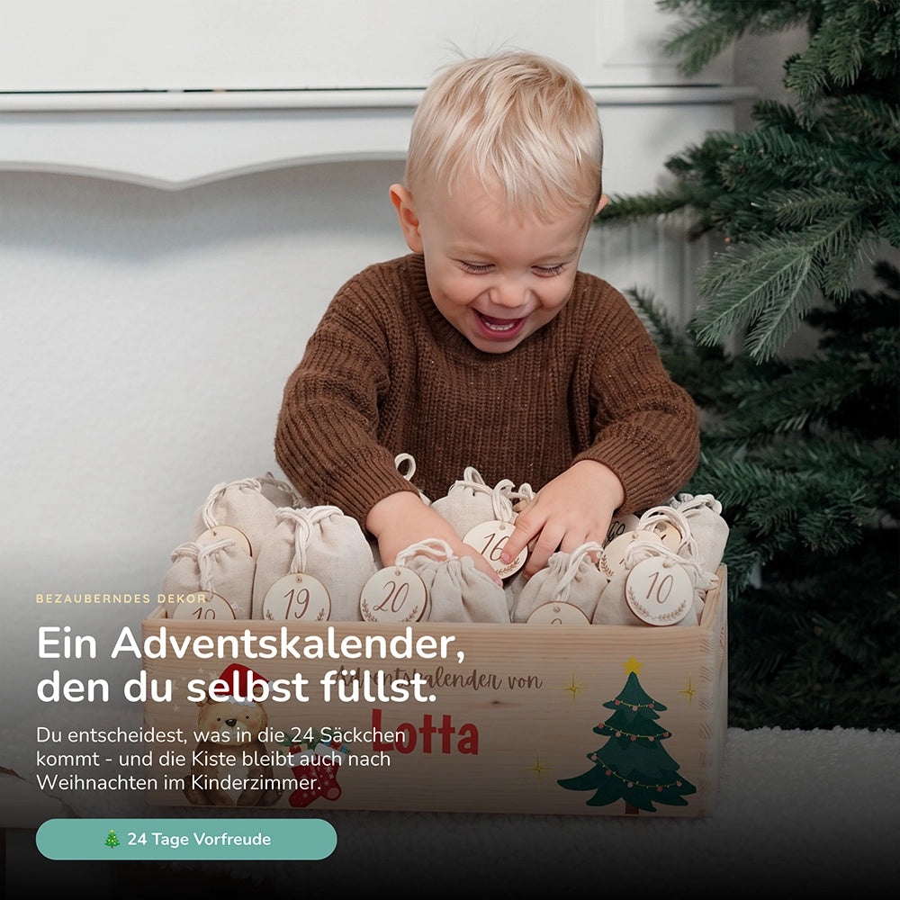 Personalisierter Adventskalender zum Befüllen - Weihnachtsbär