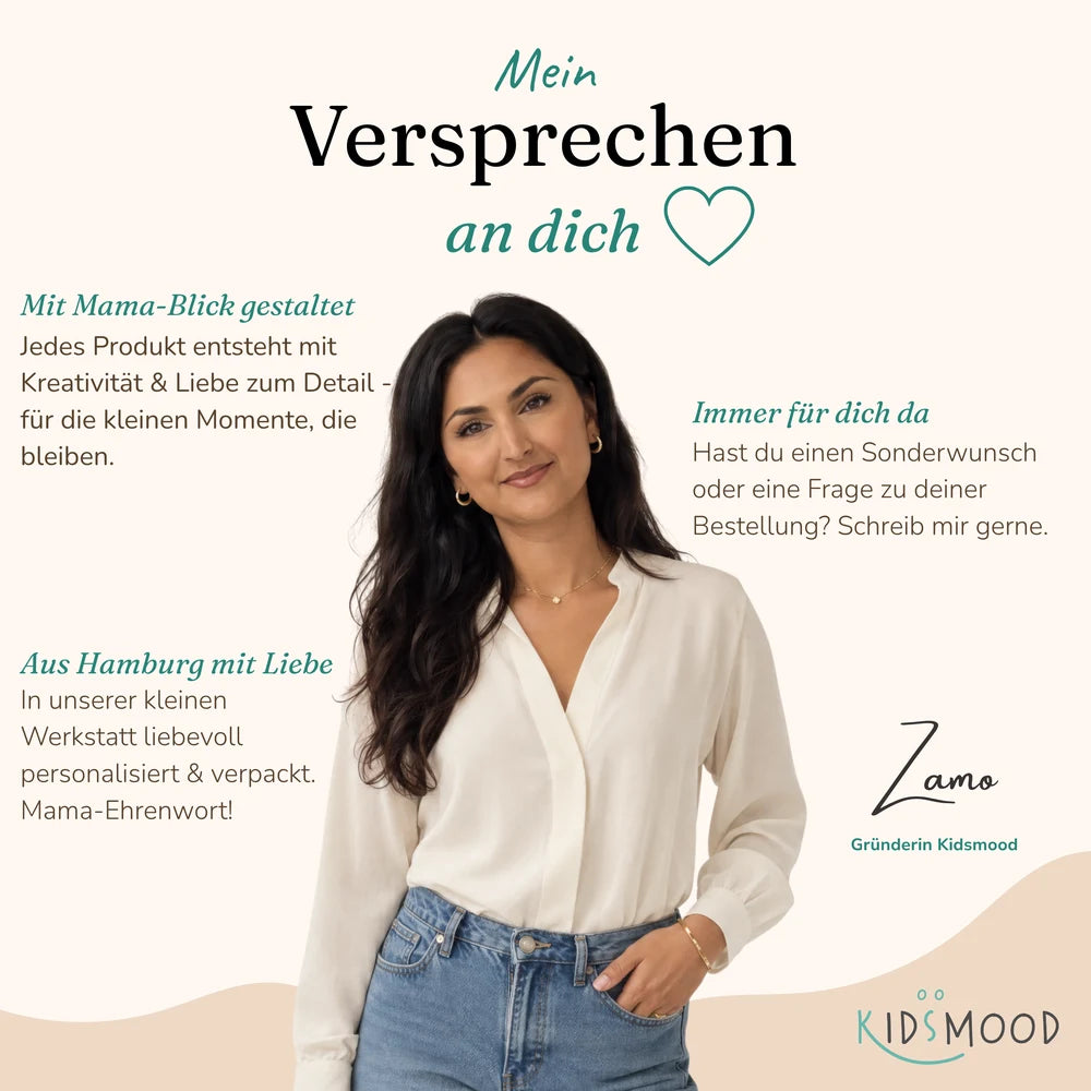 Kidsmood-GrĂŒnderin Zamo â in Hamburg personalisiert und liebevoll verpackt