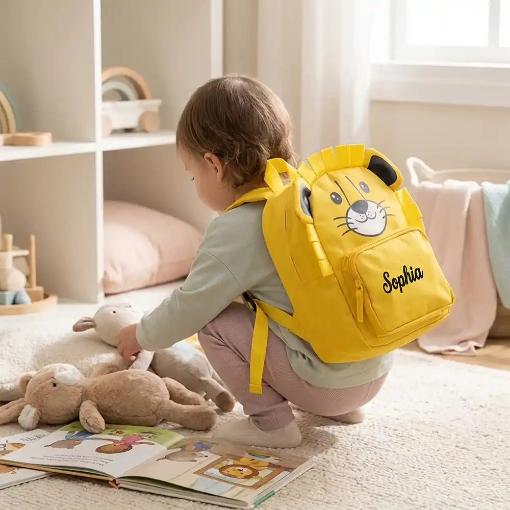 Personalisierter Kinderrucksack Löwe, personalisiert fĂŒr MĂ€dchen und Jungen