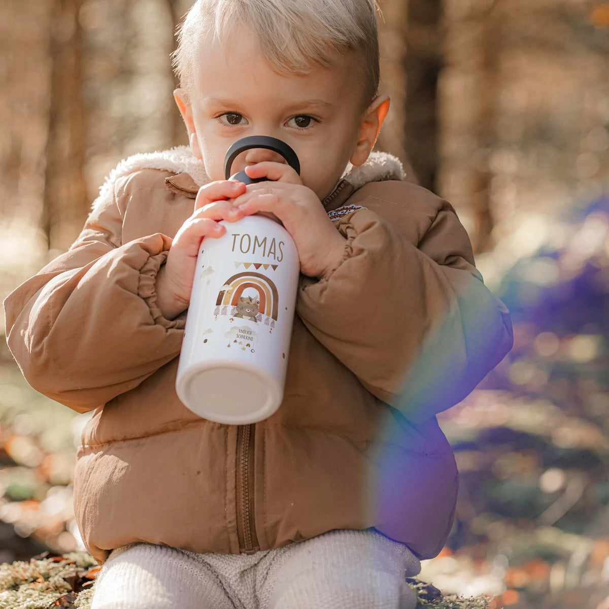 Trinkflasche Kinder Edelstahl - Boho BĂ€r