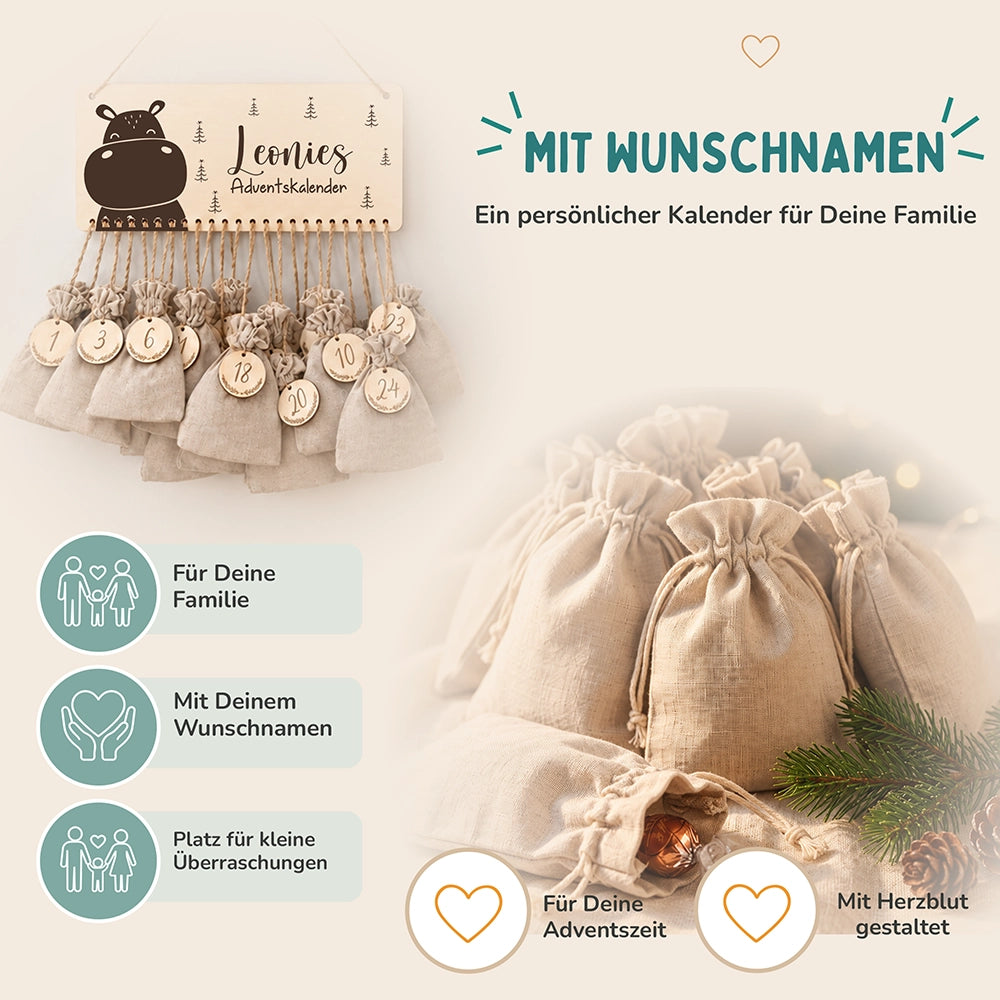 Adventskalender Kinder - Nilpferd