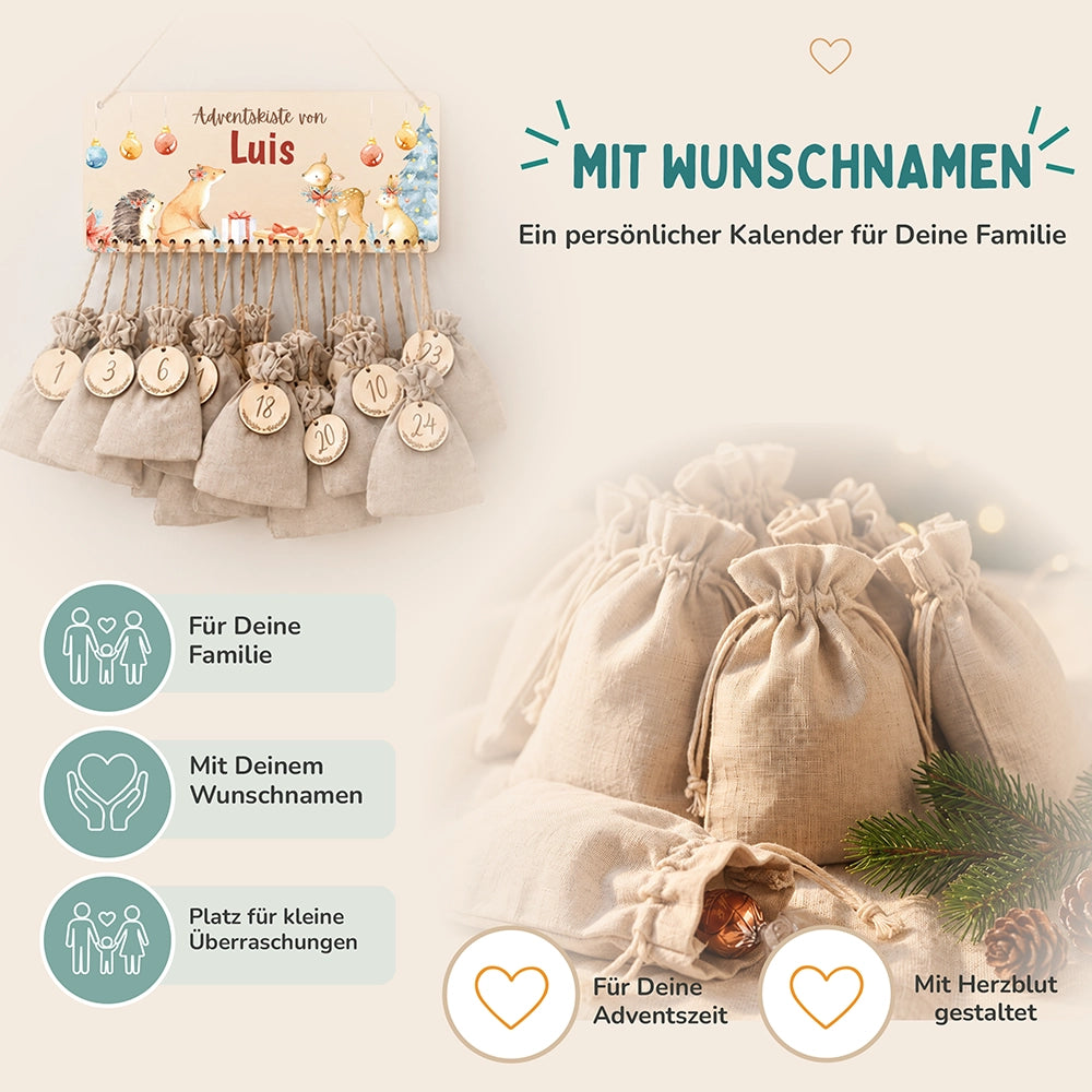 Personalisierter Adventskalender Weihnachtsfamilie